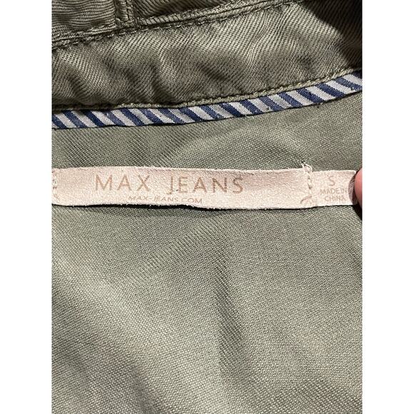 Max Jeans Women's Size Small Open Front Long Sleeve Tencel Utility Jacket Green - Picture 9 of 11